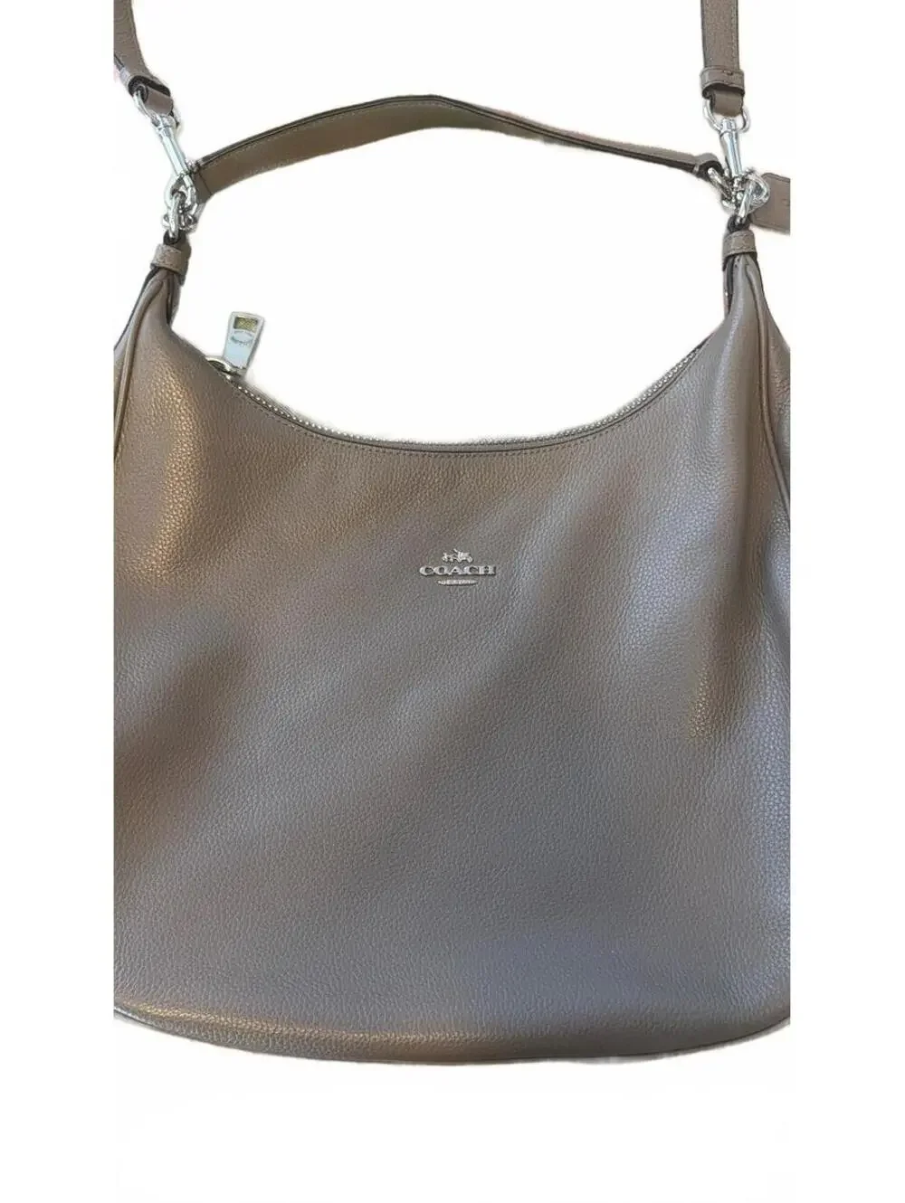 Coach Pebbled Leather Shoulder Bag in Taupe